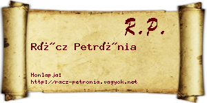 Rácz Petrónia névjegykártya